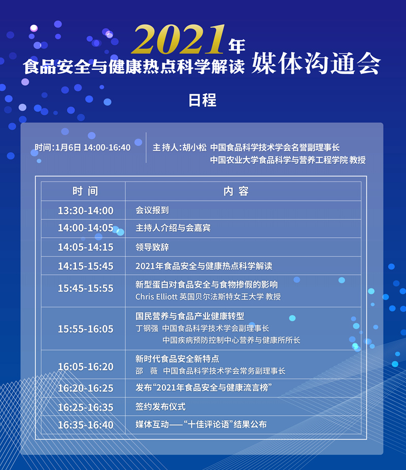 直播｜2021年食品安全與健康熱點(diǎn)科學(xué)解讀媒體溝通會