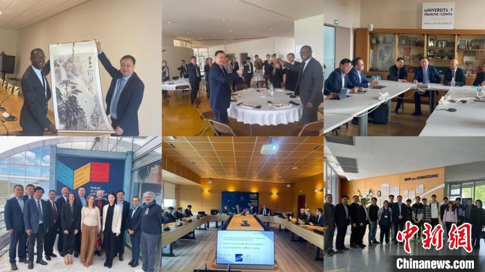 圖為法國站訪問留影?！“不沾髮W(xué)供圖。