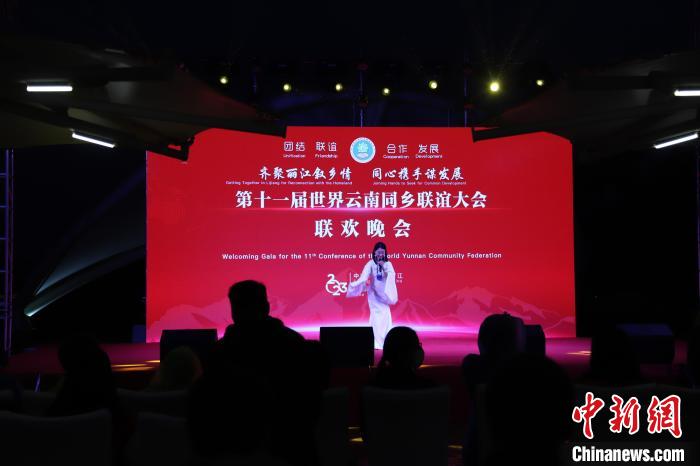 圖為第十一屆世界云南同鄉(xiāng)聯(lián)誼大會舉辦聯(lián)歡晚會?！〈抻澜?攝