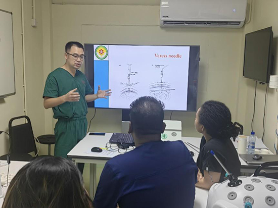 培訓(xùn)現(xiàn)場(chǎng)。第18期援圭亞那醫(yī)療隊(duì)供圖