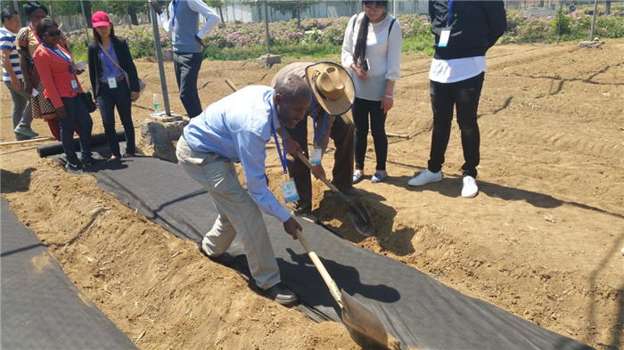 孫釗現(xiàn)場指導(dǎo)農(nóng)民耕種。受訪者供圖