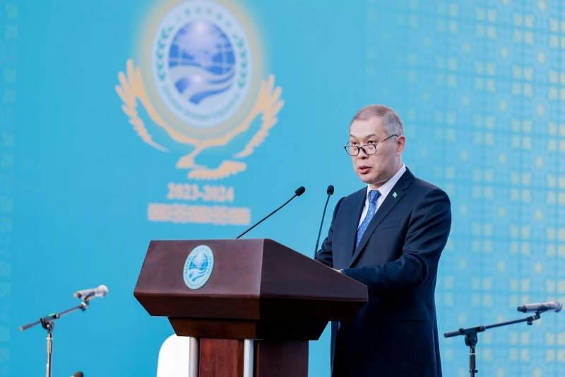 哈薩克斯坦駐華大使努雷舍夫致辭。主辦方供圖