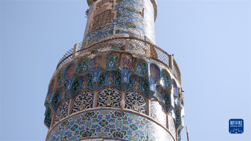 這是10月12日在阿富汗赫拉特省拍攝的受到損壞的赫拉特大清真寺局部。新華社發(fā)（馬沙勒攝）