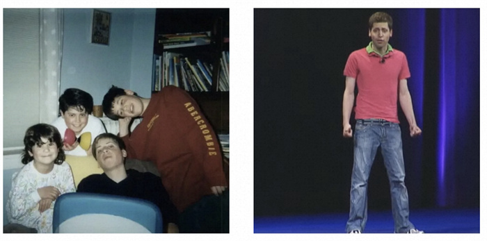 左為童年奧特曼與兄弟姐妹的合影。右為23歲時的奧特曼。圖源：Youtube