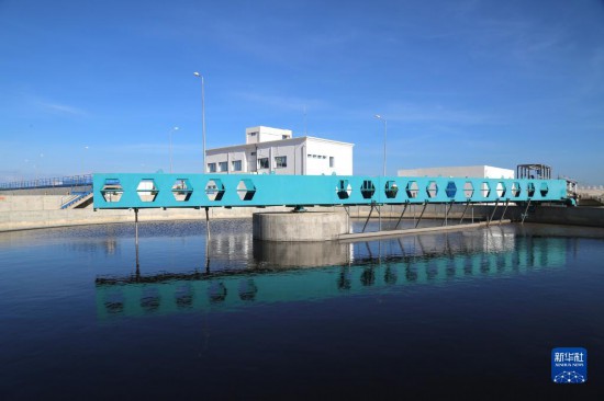 這是11月28日在突尼斯蘇塞市拍攝的中企承接建造的哈姆敦污水處理站一角。新華社記者 黃靈 攝