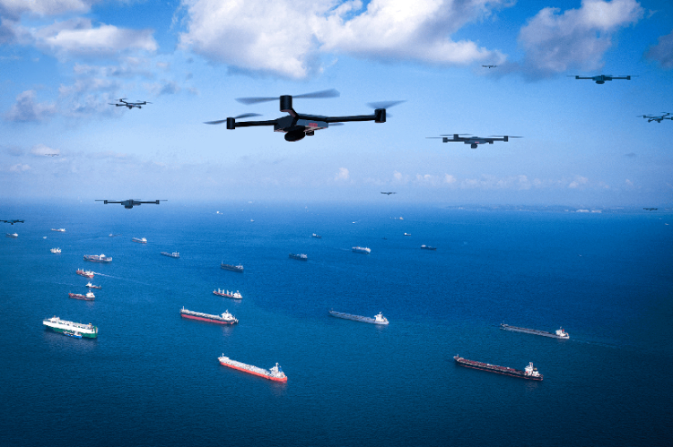 圖為智能無人系統(tǒng)未來在海洋上的模擬應(yīng)用場景。挑戰(zhàn)賽主辦方供圖