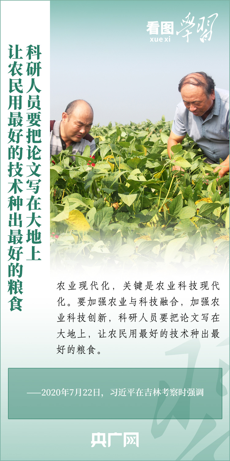 看圖學(xué)習(xí)丨推廣良田、良種、良法、良機(jī) 給農(nóng)業(yè)現(xiàn)代化插上科技的翅膀