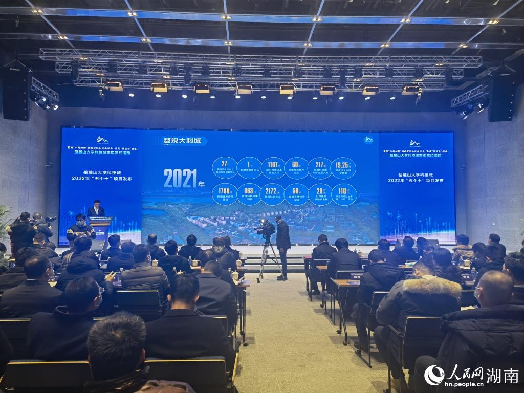 大科城管委會主任羅予武發(fā)布“五個十”項目。人民網(wǎng) 匡瀅攝