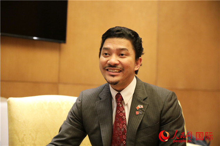 馬來西亞駐華大使館教育參贊沙烈胡丁在2024中國-東盟教育交流周期間接受人民網(wǎng)專訪。人民網(wǎng) 王婧攝