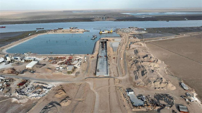 施工現(xiàn)場(chǎng)一景。中交天津航道局有限公司供圖