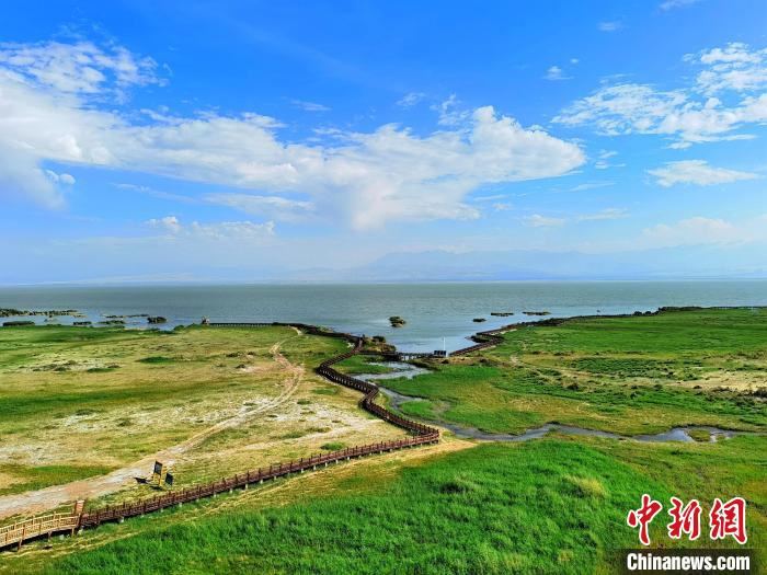 圖為航拍都蘭湖國家濕地公園?！∑钤鲚?攝