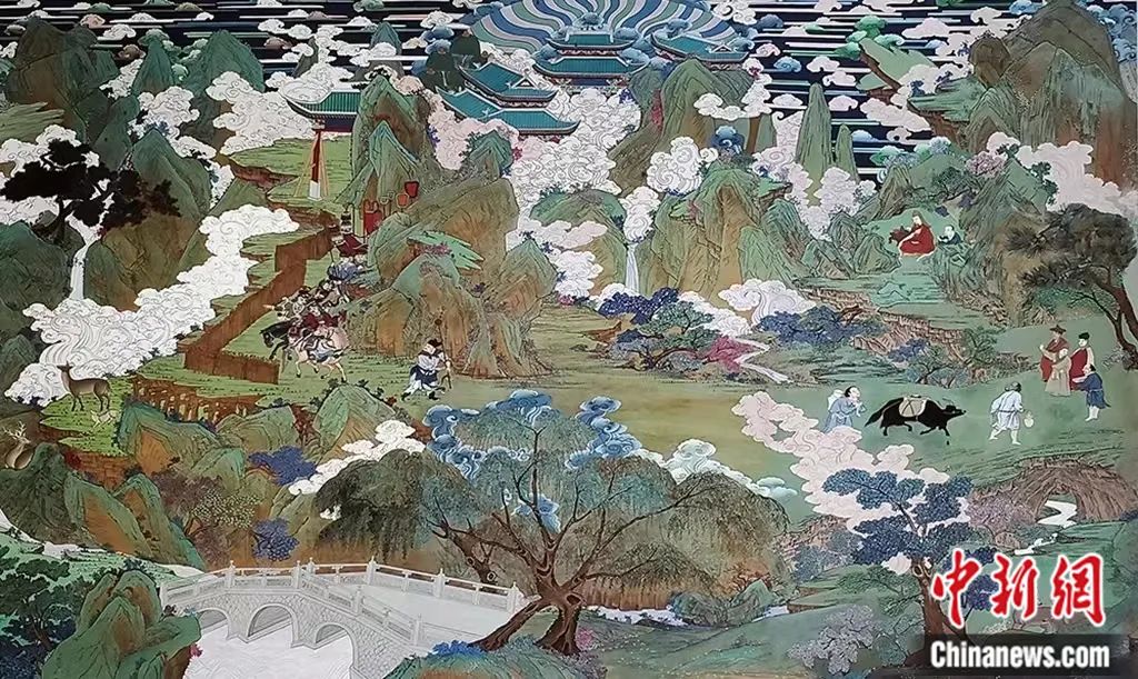 臨摹、補(bǔ)繪的青海瞿曇寺壁畫(huà)。受訪者 供圖