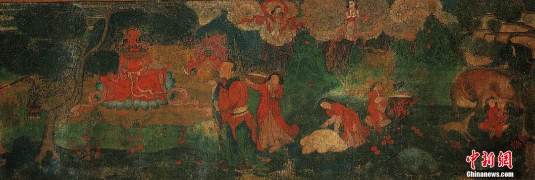 14世紀(jì)唐卡卷軸畫《女神》局部。<a target='_blank' href='/'><p  align=