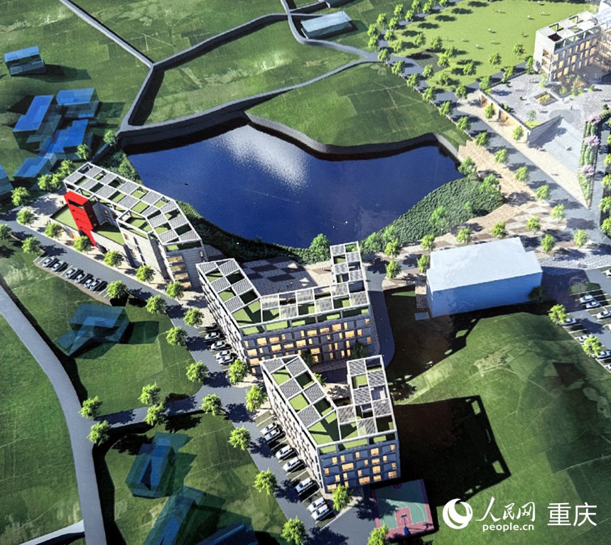 中國農(nóng)業(yè)科學院蔬菜花卉研究所西南研發(fā)中心效果圖。人民網(wǎng)記者 劉政寧攝