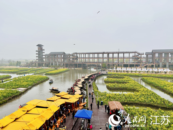 興化千垛菜花旅游節(jié)期間，游客前來打卡。人民網(wǎng) 王丹丹攝